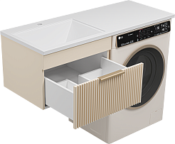Brevita Тумба c раковиной Enfida 120 L подвесная под стиральную машину бежевая – фотография-4